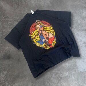 Gildan Houston Arts Tattoo Convention T Shirt Mens XL Black Graphic Tee